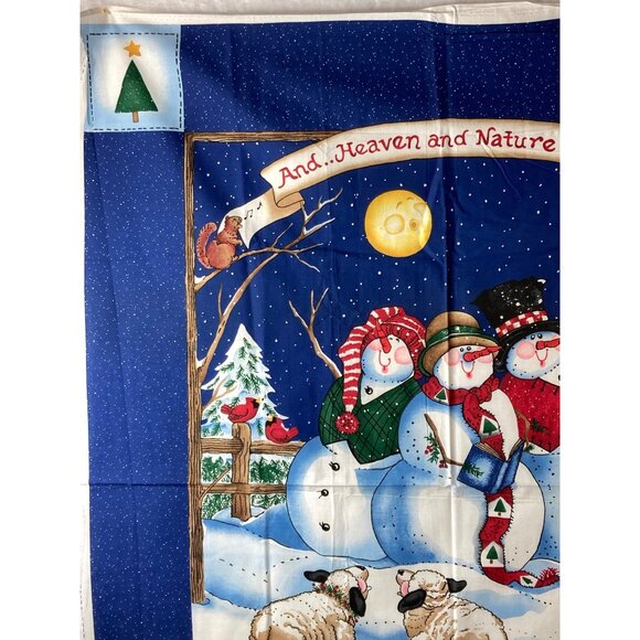 Daisy Kingdom Heaven Natur Sing Snowman Quick Quilt Panel Christmas Craft Fabric - Picture 7 of 9